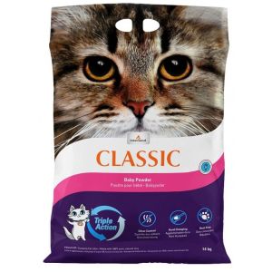 Intersand Classic baby powder Cementējošās smiltis kaķu tualetēm ar bērnu pūderi 7kg