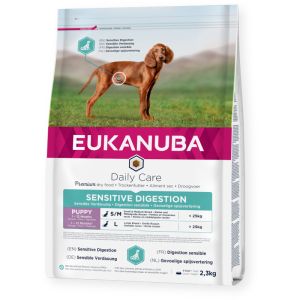  Eukanuba Daily Care for puppies with sensitive digestion  sausā barība kucēniem ar vistu,jūtīgu gremošanas gadījumā 2,3kg