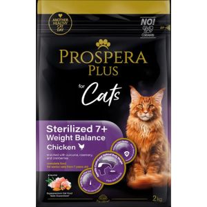 Prospera Plus Sterilized 7+ Chicken Weight Balance barība kaķiem no 7 gadu vecuma ar vistu 2kg
