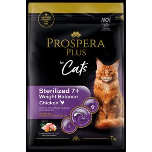 Prospera Plus Sterilized 7+ Chicken Weight Balance barība kaķiem no 7 gadu vecuma ar vistu 7kg