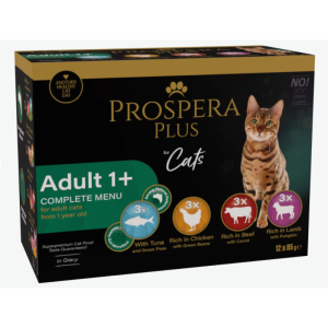 Prospera Plus, Cat Pouch Adult 1+konservi kaķiem mix 85g