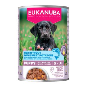  Eukanuba CAN LC PUP AB TRUT&SWPT konservi kucēniem ar vistu,foreli 400gr