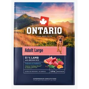 Ontario Adult Large Lamb and Brown Rice barība lielo šķirņu suņiem ar jēru un brūnajiem rīsiem 2.25kg