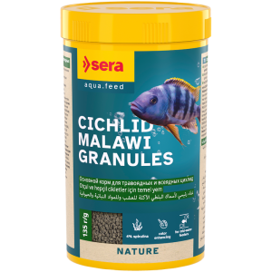Sera Cichlid Malawi Granules barība cihlīdām un citiem zivju veidiem 250ml (135g)