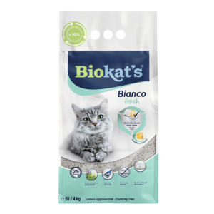 Biokats Bianco Fresh smiltis kaķu tualetei, ar AromaProtect Formula un pavasara aromātu 5l