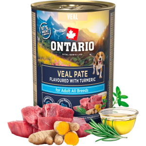 Ontario Adult Veal Pate with Turmeric Flavor konservi suņiem ar teļa gaļu 400g
