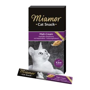 Miamor Malt Cream Kase gardums ar sieru kaķiem spalvas izvadīšanai 6x15g