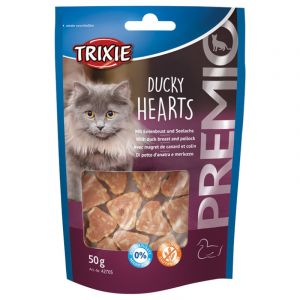 Trixie Premio Hearts, pīles krūtiņa/saida gardums kaķiem ar pīles krūtiņu 50g