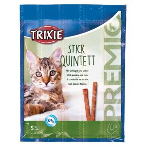 Trixie Premio Quadro Sticks anti hairball gardumi kaķiem nūjiņas ar vistas gaļu un aknām 5gb