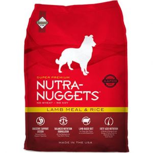Nutra Nuggets Lamb&Rice barība pieaugušiem jūtīgiem suņiem ar jēru un rīsiem 15kg
