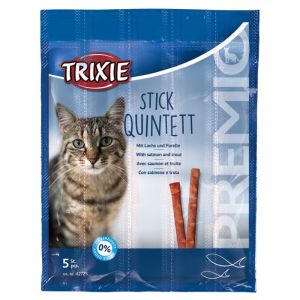 Trixie Premio Quadro Sticks anti hairball gardums kaķiem ar lasi un foreli  5*5 g