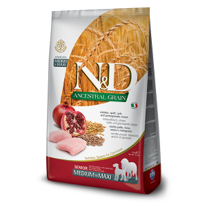N&D NATURAL & DELICIOUS Dog Ancestral grain Chicken & Pomegranate Senior M/L 12kg