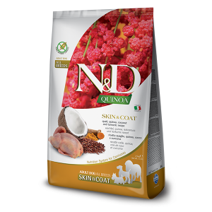 N&D NATURAL & DELICIOUS Dog Grain Free Quinoa & Quail skin & coat adult all breed  2.5kg