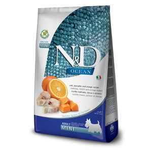N&D NATURAL & DELICIOUS ND Dog Grain Free Codfish & Orange & pumpkin adult mini 800g
