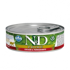 N&D NATURAL & DELICIOUS ND Cat Chicken & Pomegranate konservi kaķiem 6 x 80g