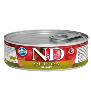 N&D NATURAL & DELICIOUS ND Cat Quinoa & Duck urinary konservi kaķiem pastēte 6 x 80g