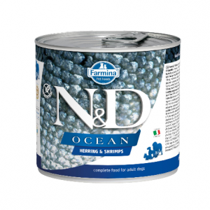 N&D NATURAL & DELICIOUS ND Dog Ocean Herring & Shrimp konservi suņiem 6 x 285g