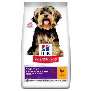 HILLS SP Hill's Science Plan SENSITIVE SKIN&STOMACH ADULT SMALL&MINI ar vistu 1.5kg