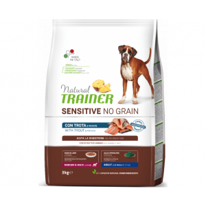 Natural Trainer Medium/Maxi Adult Sensitive no Grain Trout ar foreli 3kg