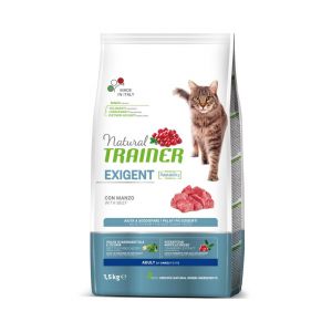 Natural Trainer Exigent with Beef barība izvēlīgiem kaķiem ar liellopu 1.5kg