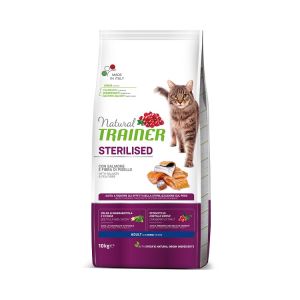 Natural Trainer Sterilised with Salmon barība sterilizētiem kaķiem ar lasi 10kg