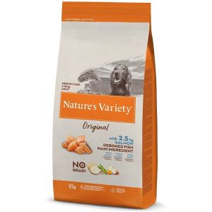 Natures Variety Original Med/Max Adult Salmon No Grain bezgraudu barība vidējo/lielo šķirņu suņiem ar lasi 12kg