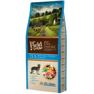Sams Field Dog Fresh Beef & Veal Junior Large barība lielo šķirņu kucēniem ar liellopa un teļa gaļu 13kg
