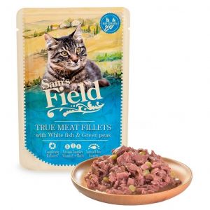 Sams Field Cat Pouch White Fish & Green Peas 85g