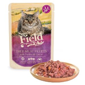 Sams Field Cat Pouch with Turkey & Carrots  24 x 85g