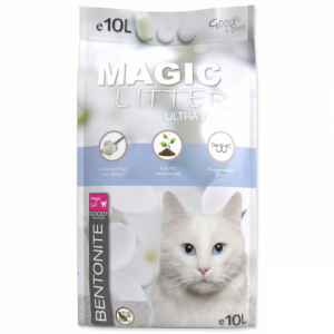 Magic Litter Bentonite Ultra White cementējošās smiltis kaķu tualetēm 10L