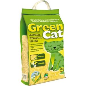 Green Cat cementējošas kukurūzu granulas kaķu tualetei 10L