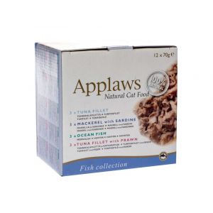 Applaws Cat Fish Collection kaķu konservu izlase -zivs četri veidi 70g x12gb