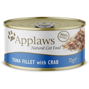 Applaws Cat Tuna Fillet with Crab konservi kaķiem ar tunča fileju, krabis 70g