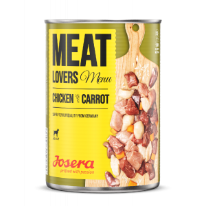 Josera Meat Lovers Menu Chicken with carrot konservi suņiem ar vistu un burkāniem 400g