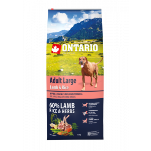 Ontario Dog Adult Large Lamb & Rice , Turkey  barība lielo šķirņu suņiem ar jēru un tītaru 12kg