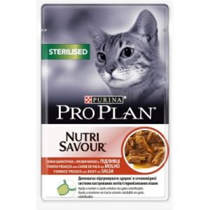 PRO PLAN Sterilised konservi kaķiem ar liellopa gaļu 13 x 85g