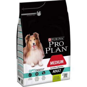 Pro Plan Medium Adult Sensitive Digestion barība vidējo šķirņu suņiem ar jēru 14kg