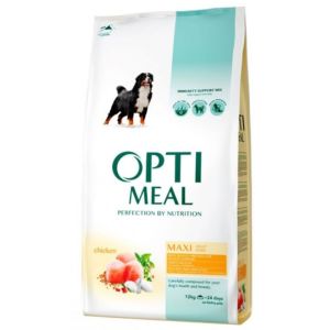 Optimeal Maxi breed Chicken sausā barība lielo šķirņu suņiem ar vistas fileju 12kg