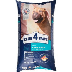 Club 4 Paws Hypoallergenic 14kg barība pieaugušiem suņiem ar jēra gaļu un rīsiem 14kg