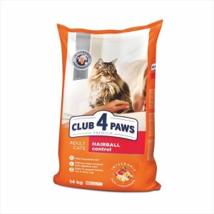 Club 4 Paws Hairball barība kaķiem spalvu kamolu izvadei ar vistu 14kg