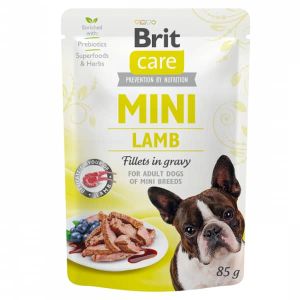 Brit Care Mini wet Lamb fillets in gravy konservi suņiem ar jēru 85 g