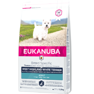 Eukanuba Adult West Highland White Terrier sausā barība Vesthailendas baltajiem terjeriem 2.5 kg