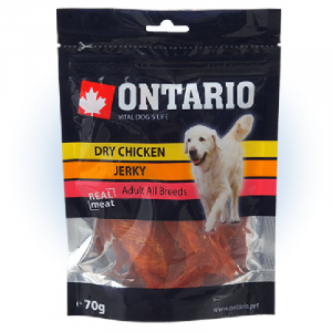 Ontario Dry Chicken Jerky gardums suņiem žāvēti vistas gabaliņi 70g