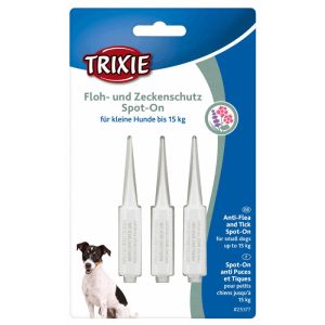 Trixie Spot On flea and tick protection for small dogs pilieni pret blusām ērcēm 3×1.5ml