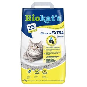 Biokat’s Bianco Extra cementējošās kaķu tualešu smiltis no dabīga māla 5kg