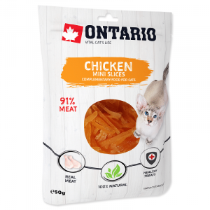 Ontario Cat Mini Chicken Slices gardums kaķiem ar vistu un sieru 50g 