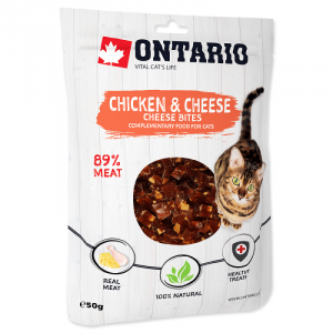 Ontario Cat Chicken and Cheese Bites gardums kaķiem ar vistu un sieru 50g