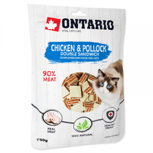 Ontario Cat Chicken and Pollock Double Sandwich gardums kaķiem ar vistu 50g