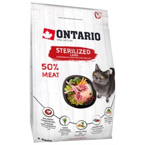 Ontario Cat Sterilised Lamb barība kaķiem ar jēru 400g