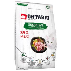  Ontario Cat Sensitive Derma barība kaķiem  ar pīli un jēru 400g